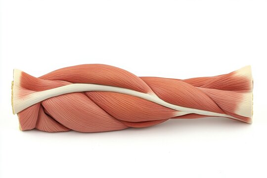 Detailed anatomical model of human arm muscles and tendons, showcasing physiological structures for medical education and scientific study.