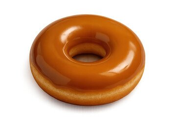 Delicious caramel donut on transparent background for your designs.