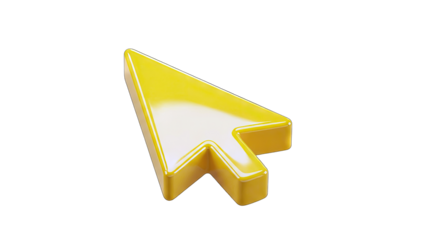 Yellow Cursor Pointing Right on White Background