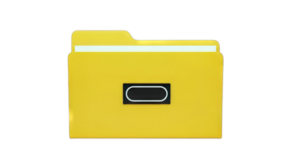 Yellow Folder Icon on White Background