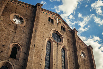 Facade of Saint Francis basilica in Bologna city, Italy © Fotokon