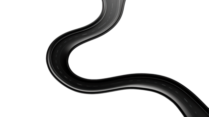 Winding Road on Transparent Background