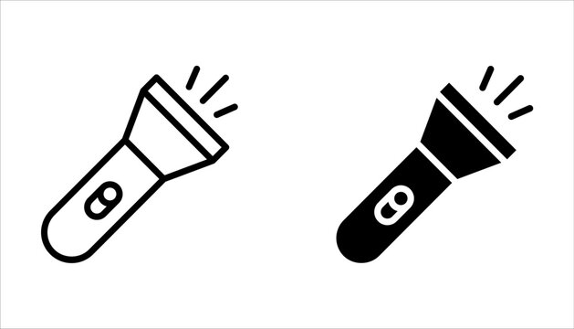 flashlight icon set, vector design template on white background