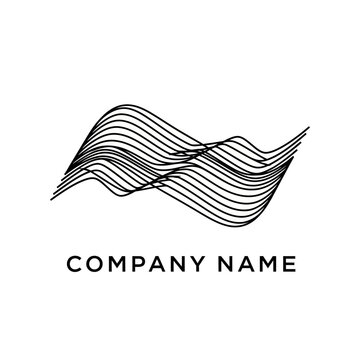 Abstract Waveform Logo Design with Multiple Lines for Modern Company Identity.