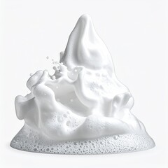 White foamy peak with small splashes, isolated