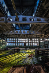 Production hall in factory in Pripyat ghost city, Chernobyl Exclusion Zone, Ukraine