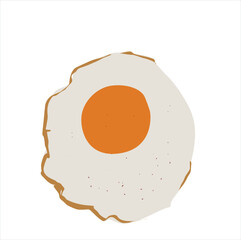 sunny side up. Fried egg. Vector illustration in cartoon


