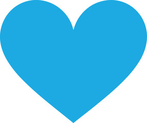 Blue heart icon, minimalist love symbol, simple modern shape, flat design graphic, romantic illustration for Valentine, healthcare, compassion, unity themes