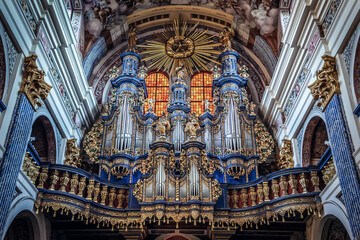 Fototapeta premium Pipe organ in Most Holy Virgin Mary, Queen of Poland, Holy Linden sanctuary in Swieta Lipka village, Poland