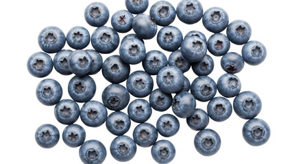 Pile of fresh blueberries PNG isolated on transparent background, antioxidant-rich fruit for healthy eating and culinary use