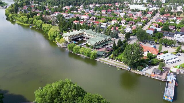 Aerial view of Augustow city in Poland