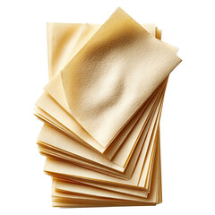 Yellow post it paper note concept. A stack of yellowed paper sheets, perfect for various crafts.