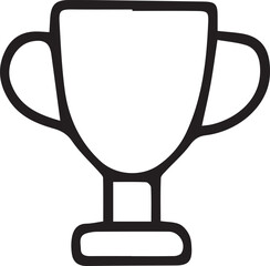 Vector illustration of a champion trophy in clean stylized line art, perfect for sports themes, competitions, awards, victory graphics, celebration designs, achievement icons and modern digital projec