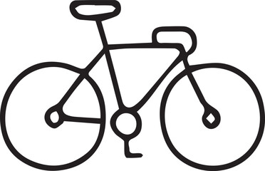 Stylized vector illustration of a bicycle in clean simple line art, perfect for travel themes, sport designs, eco-transport concepts, healthy lifestyle projects, posters, stickers and modern digital g