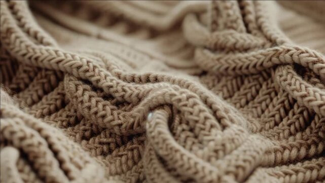 Cozy and knitted blanket with intricate patterns.