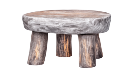 Rustic Round Table with Unique Wood Grain and Natural Finish
