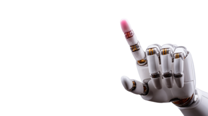 Futuristic Robotic Hand Pointing Gesture Background Technology