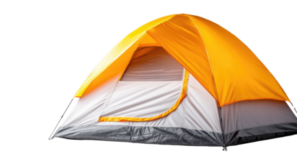 Vibrant Yellow Camping Tent Setup for Outdoor Adventure Excursion