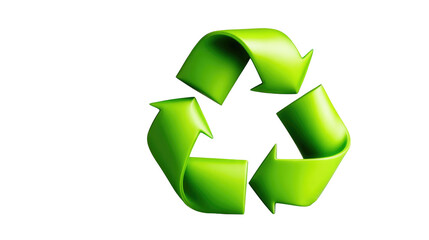 Obraz premium Green Recycling Symbol with Three Arrows for Eco-Friendly Design