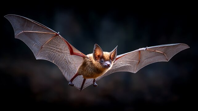 Close Up of Bat Flying at Night.