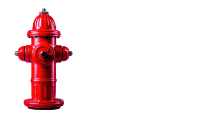 Bright Red Fire Hydrant Isolated on White Background