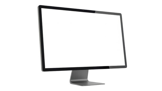 Sleek modern computer monitor PNG isolated on transparent background, desktop display for graphic design and technology mockups