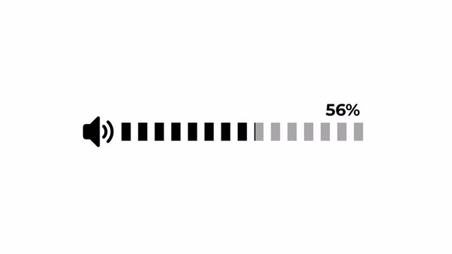 Animation of speaker volume on a transparent background, Speaker volume down and up, speaker Sound setting Control Panel with alpha channel.