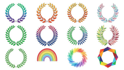 Vibrant Variety: Colorful wreaths and rainbows evoke a sense of celebration, diversity, and achievement.