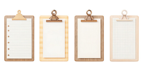 Clipboard clipart collection icons concept. Collection of clipboards with blank sheets for creative projects.