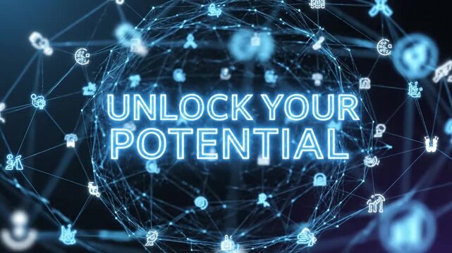 Unlock your full potential through connection and knowledge with this inspiring digital network visual