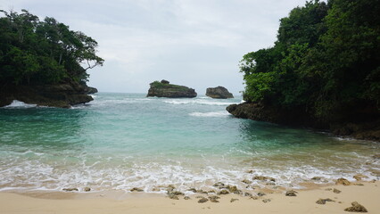 Ngliyep Beach Landscape in Malang  East Java  Indonesia 