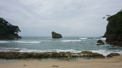 Ngliyep Beach Landscape in Malang  East Java  Indonesia 