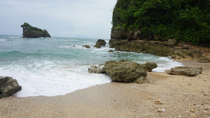 Ngliyep Beach Landscape in Malang  East Java  Indonesia 