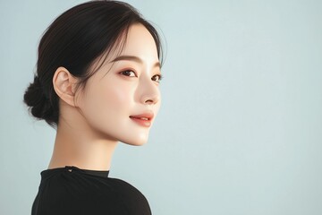 笑顔なアジア人女性、AI