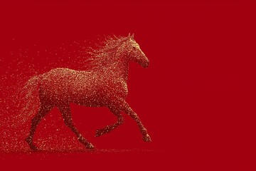 金色の馬のシルエット