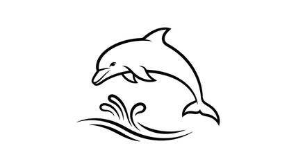 Obraz premium vector illustration of a dolphin