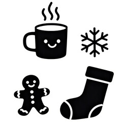 Christmas ornament vector illustration set