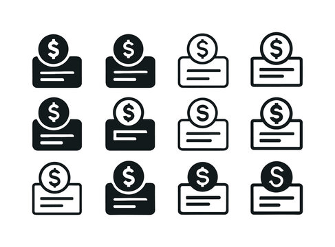 Bonus Check Icons. Bonus check. Icon set. Set Logo of bonus chec