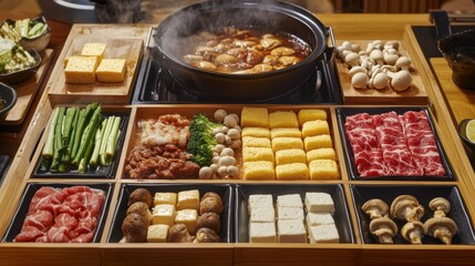 Hot Pot Ingredients Ready for Cooking