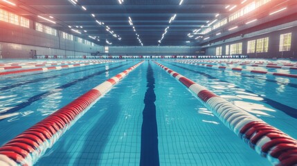 Indoor Swimming Pool With Lanes and Lights