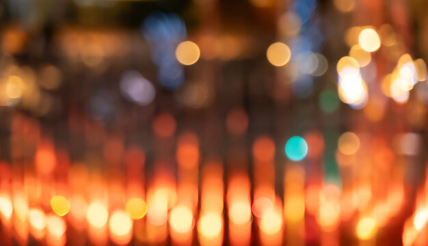 Colorful bokeh lights festive holiday celebration abstract background with soft focus - Powered by Adobe