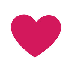 A vibrant pink heart symbol isolated on a clean white background, representing love and affection