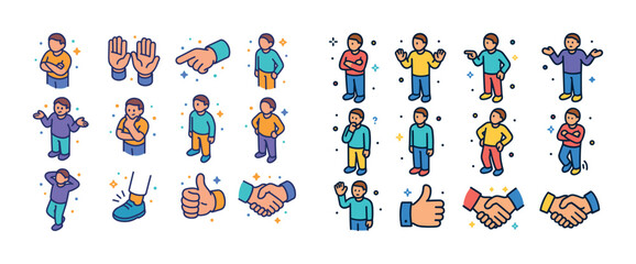 Fototapeta premium Colorful illustrated diverse characters expressing various emoti