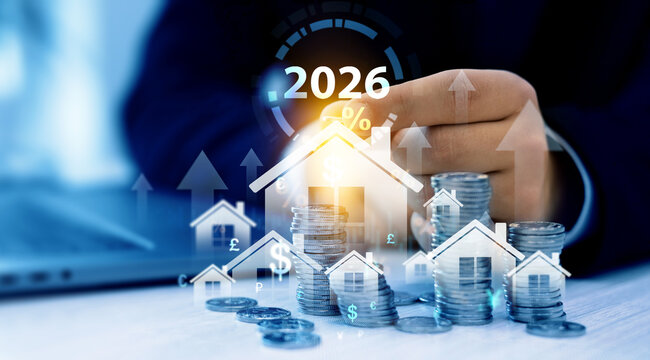 Real estate interest rate increase in 2026. Tax benefits for buy real estate in 2026. Real estate market development 2026.Research strategy for buying, selling, renting real estate for profit.