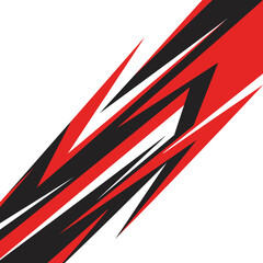 A dynamic abstract graphic design with sharp red and black diagonal lines on a white background, evoking speed and modern energy. © Naila annisa rahma