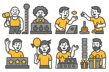 Fun and games at a lively carnival featuring colorful attractions and engaging activities for all ages