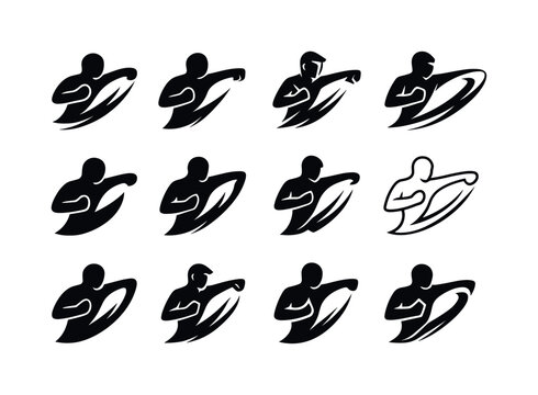 Body Combat Icons. Body combat. Icon set. Set Logo of body comba