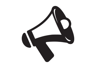megaphone logo silhouette vector, loudspeaker logo silhouette illustration, megaphone speaker logo silhouette, loudhailer announcement message speaker logo silhouettes vector on white background