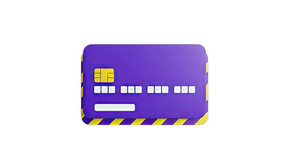 3D Rendered Credit Card Isolated on White Background