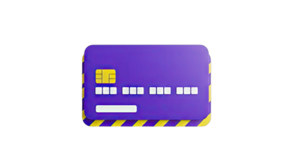 3D Rendered Credit Card Isolated on White Background